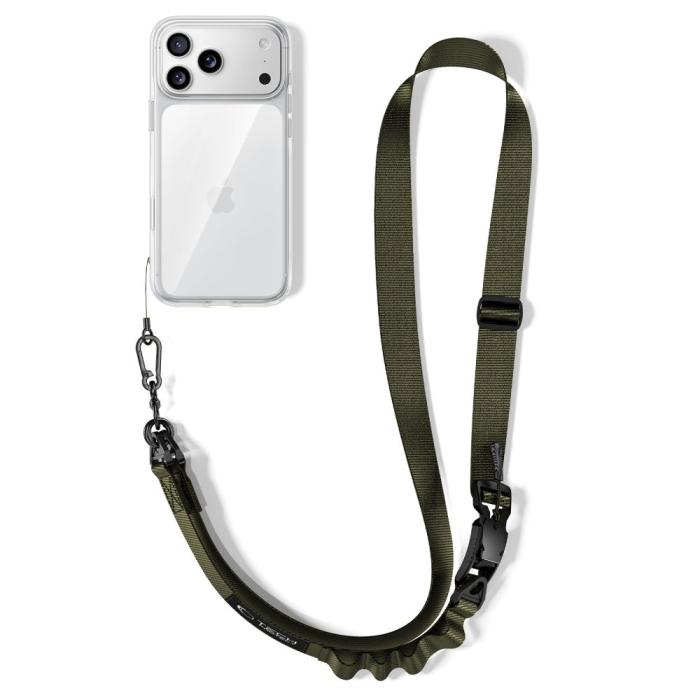 Bild 5, Tech-Protect Mobilsnöre CrossBody Rope Army Green