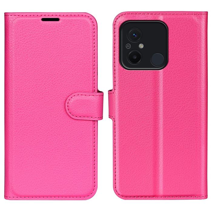 Bild 1, Xiaomi Redmi 12C 4G Fodral Litchi Läder Rosa