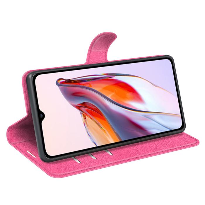 Bild 3, Xiaomi Redmi 12C 4G Fodral Litchi Läder Rosa