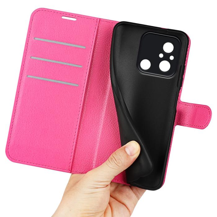 Bild 4, Xiaomi Redmi 12C 4G Fodral Litchi Läder Rosa