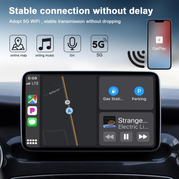 Bild 4, Trådlös CarPlay Adapter För Trådbundna CarPlay Bilar Vit