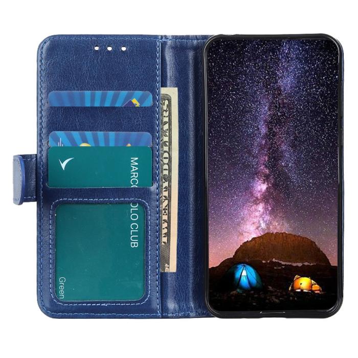 Bild 2, OnePlus 15R Fodral Crazy Horse Läder Blå