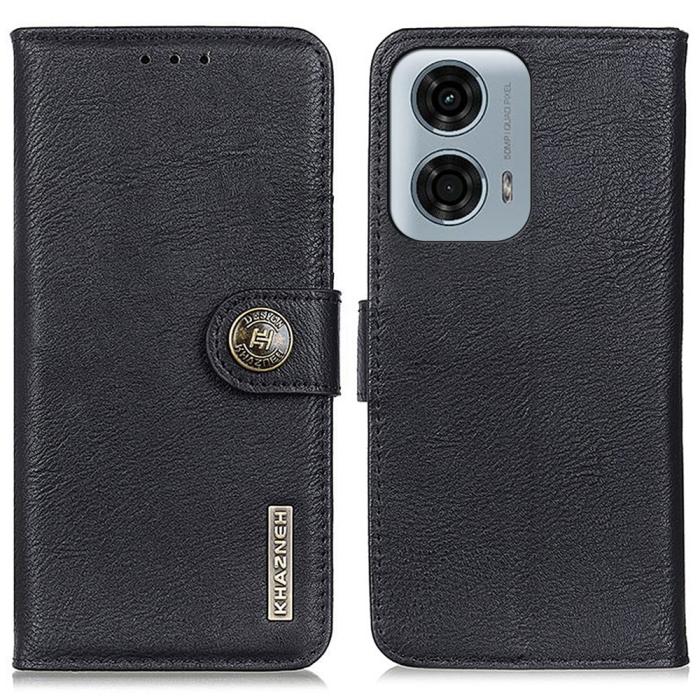 Bild 1, KHAZNEH Motorola Moto G04 4G/G24 4G Läder Fodral Svart