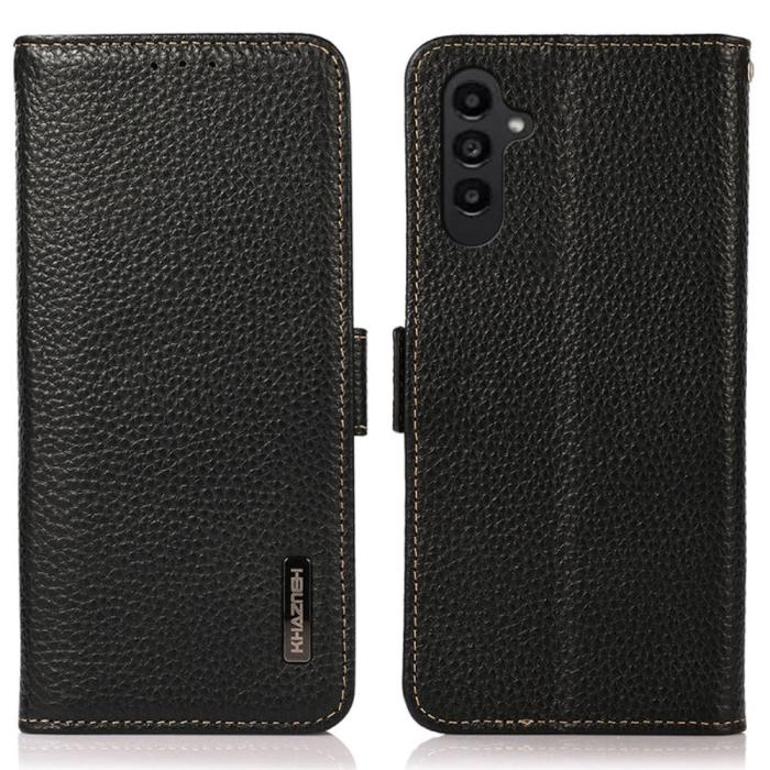 Bild 1, KHAZNEH Galaxy S24 Fodral Äkta Läder RFID Svart