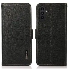 KHAZNEH Galaxy S24 Fodral Äkta Läder RFID Svart