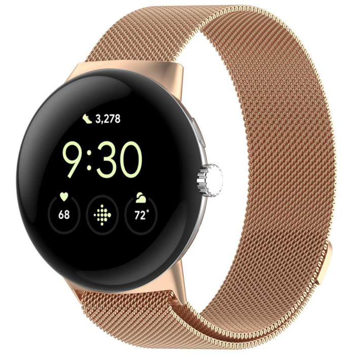 Bild 3, Google Pixel Watch 3 45 mm Armband Milanese Roséguld