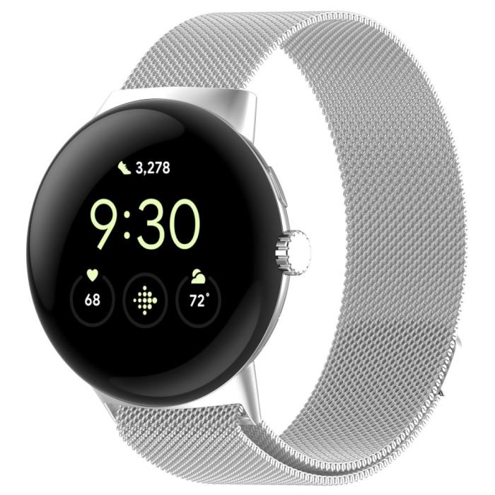 Bild 3, Google Pixel Watch 3 45 mm Armband Milanese Silver