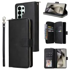 Samsung Galaxy S26 Ultra Fodral Multifuntionellt L&auml;der Svart