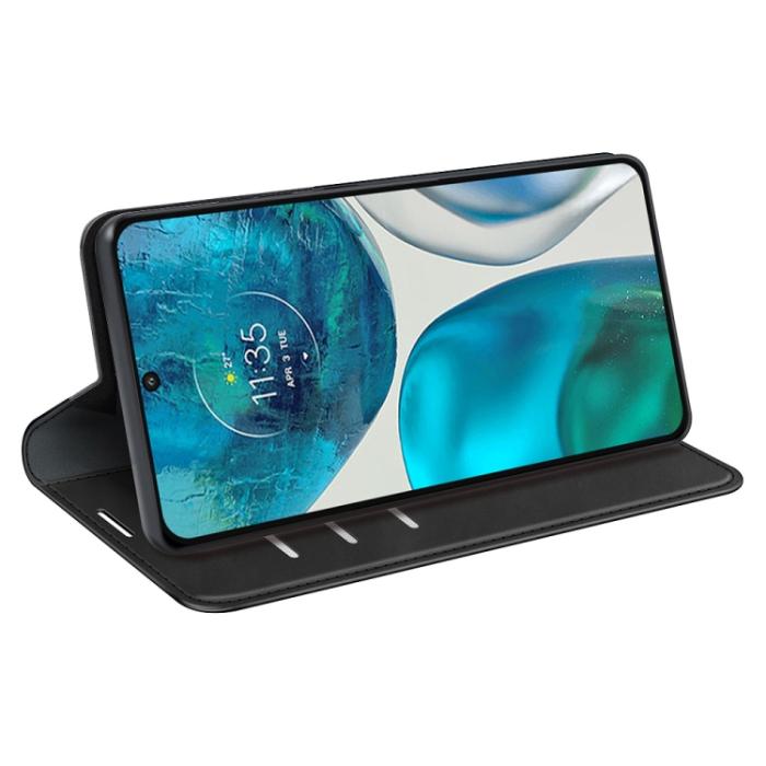 Bild 5, Motorola Moto G52/G82 Fodral Flip Retro Läder Svart