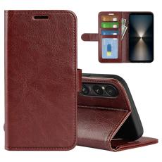 Sony Xperia 1 VII Fodral Crazy Horse L&auml;der Brun