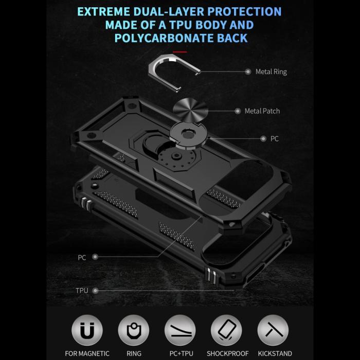 Bild 3, Google Pixel 9/9 Pro Skal Hybrid Armor Skal Svart
