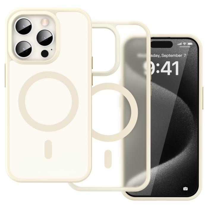 Bild 2, ColorPop iPhone 15 Pro Skal CH MagSafe Matt Off White