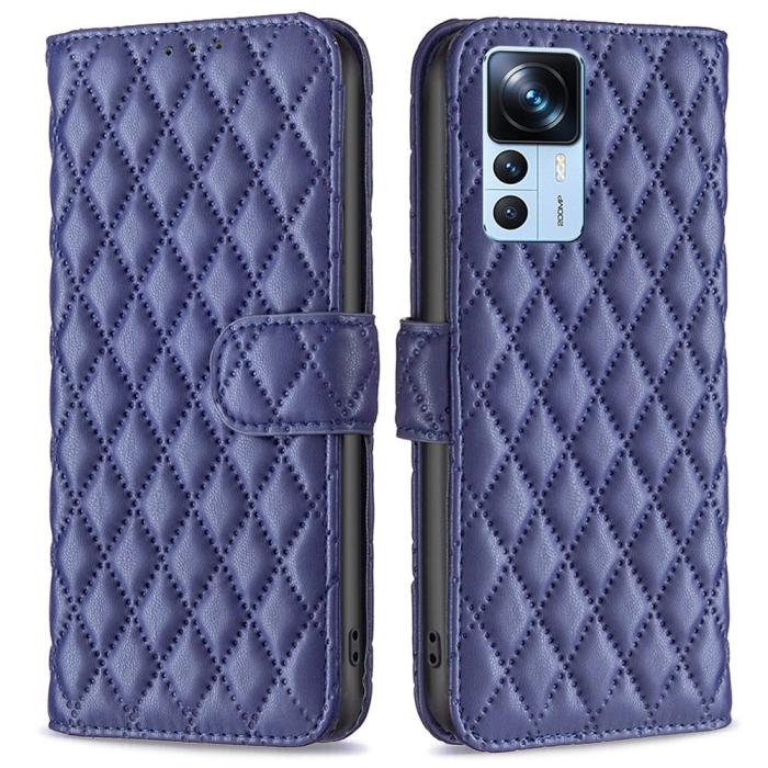 Bild 1, Xiaomi 12T / 12T Pro Fodral Diamond Läder Blå