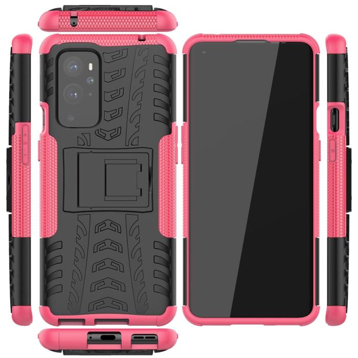 Bild 2, OnePlus 9 Pro - Ultimata Stöttåliga Skalet med Stöd - Rosa