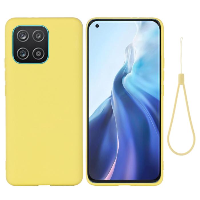 Bild 1, Samsung Galaxy A03 Skal Liquid Silikon Med Strap Gul