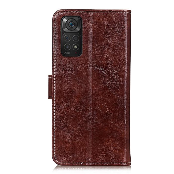 Bild 3, Xiaomi Redmi Note 11 4G Fodral Crazy Horse Brun