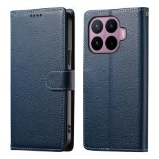 Xiaomi 17T Fodral Litchi L&auml;der M&ouml;rk Bl&aring;
