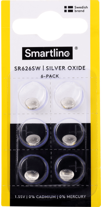 Bild 2, Smartline SR626SW 6-PACK Batteri Knappcell 377 (30% silver)