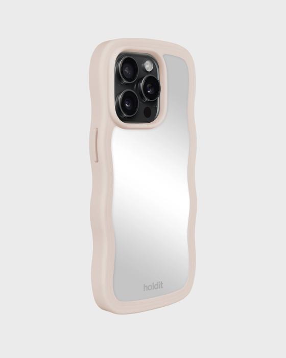 Bild 2, holdit iPhone 15 Pro Max Skal Wavy Light Beige Mirror