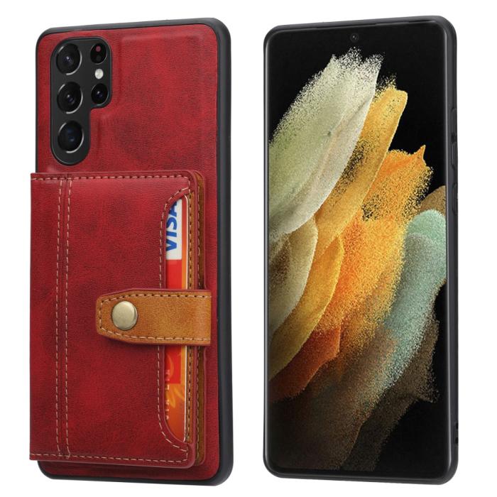 Bild 1, Samsung Galaxy S22 Ultra Skal Med Plånboksfunktion Röd