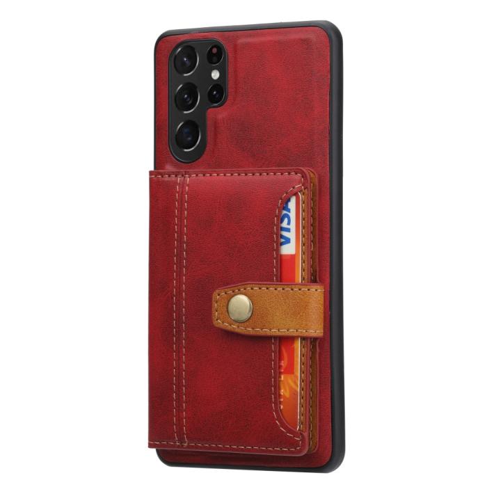Bild 2, Samsung Galaxy S22 Ultra Skal Med Plånboksfunktion Röd
