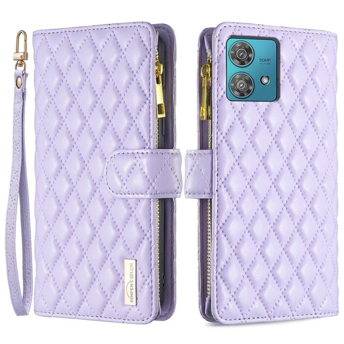 Bild 1, Motorola Edge 40 Neo 5G Fodral Multifunktionell Diamond Lila