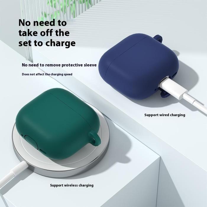 Bild 4, AirPods 4 Skal Med Karbinhake Silikon Vit