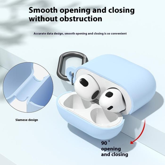 Bild 5, AirPods 4 Skal Med Karbinhake Silikon Vit