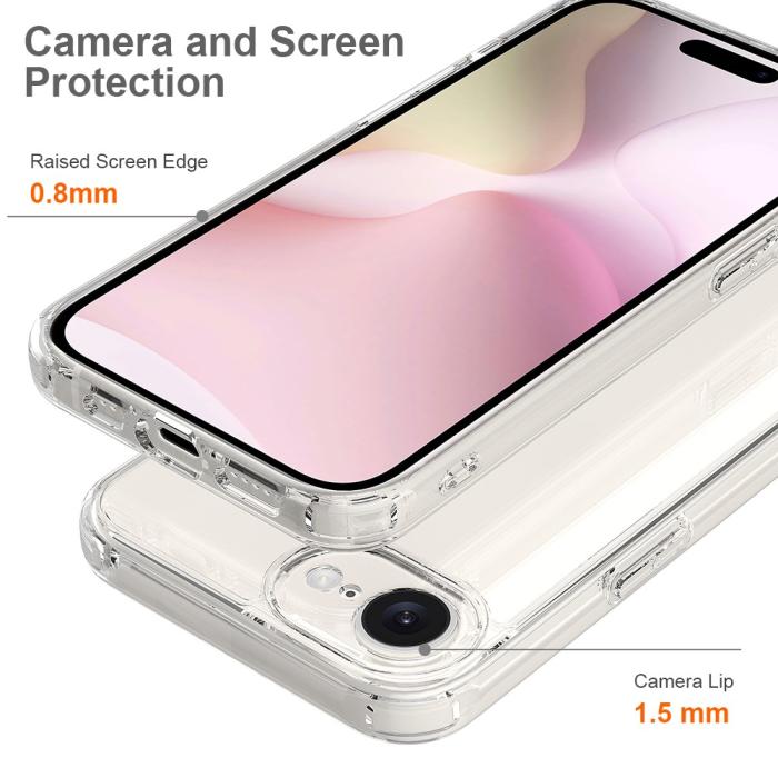 Bild 4, iPhone 17e / 16e Skal TPU / Akryl Transparent