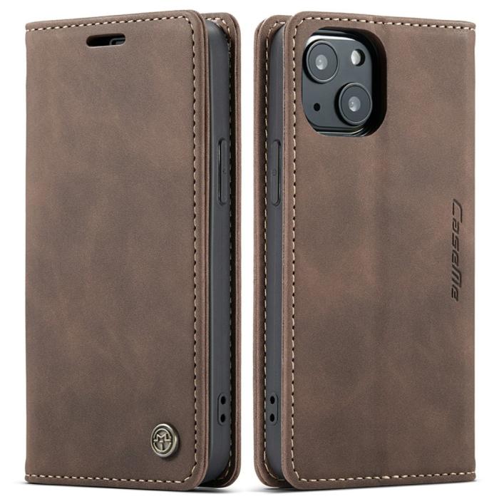 Bild 1, CASEME iPhone 13 Fodral Retro Läder Brun