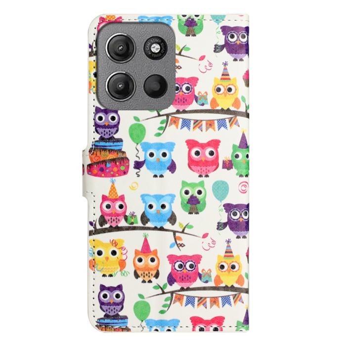 Bild 5, Motorola Moto G15 / G15 Power Fodral Med Tryck Ugglor
