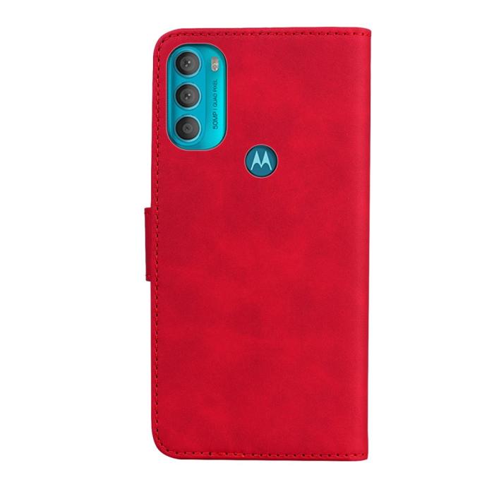 Bild 3, Motorola Moto G71 Fodral Skin Touch Läder Röd