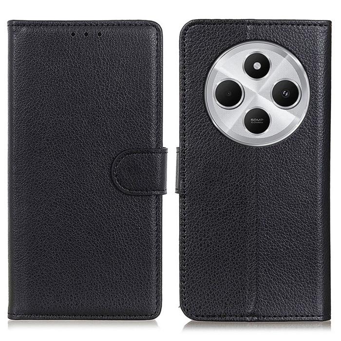 Bild 2, Xiaomi Redmi 14C Fodral Litchi Läder Svart