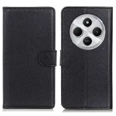 Xiaomi Redmi 14C Fodral Litchi L&auml;der Svart