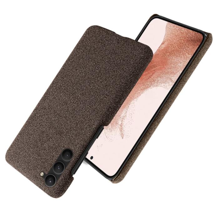 Bild 2, Samsung Galaxy S24 Plus Slim Tygbelagt Skal Brun