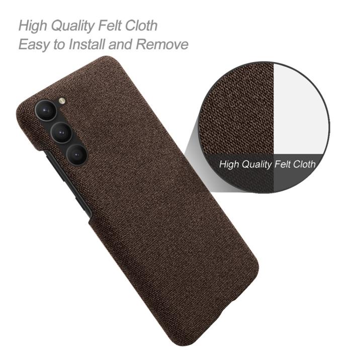 Bild 4, Samsung Galaxy S24 Plus Slim Tygbelagt Skal Brun