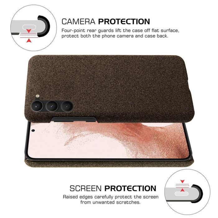 Bild 5, Samsung Galaxy S24 Plus Slim Tygbelagt Skal Brun