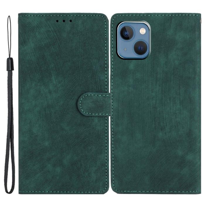 Bild 1, iPhone 15 Plus Fodral Skin Touch Läder Grön