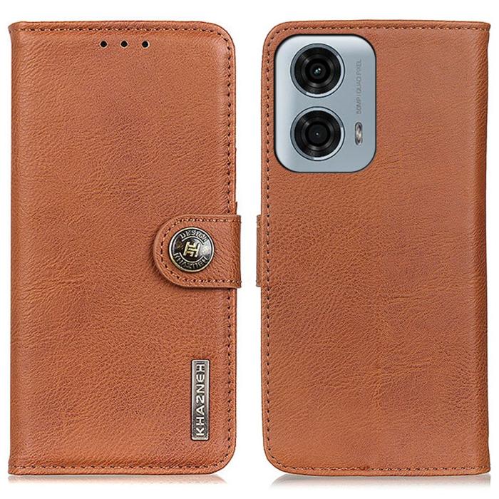 Bild 1, KHAZNEH Motorola Moto G04 4G/G24 4G Läder Fodral Brun