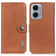 KHAZNEH Motorola Moto G04 4G/G24 4G Läder Fodral Brun