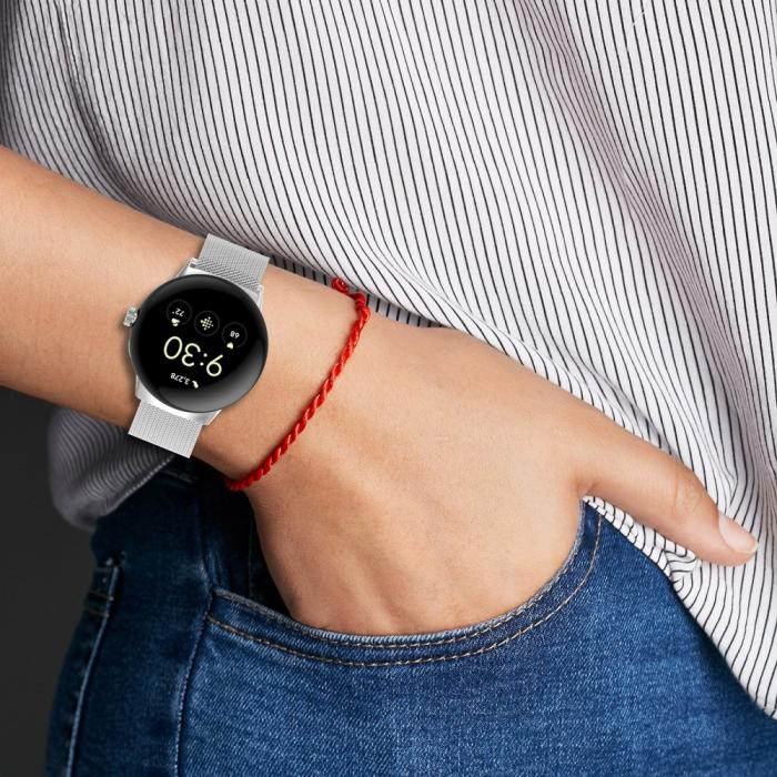Bild 5, Google Pixel Watch 3 45 mm Armband Milanese Silver