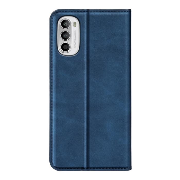 Bild 3, Motorola Moto G52/G82 Fodral Flip Retro Läder Mörk Blå