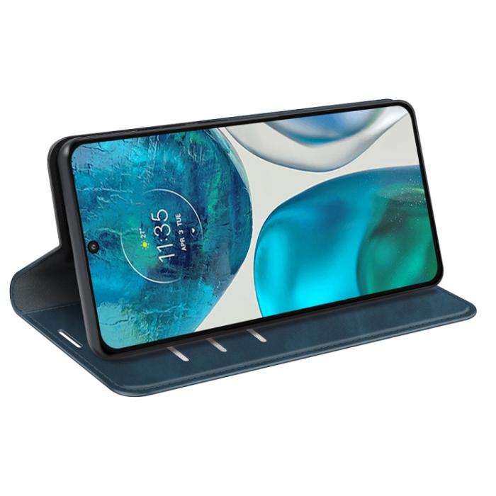 Bild 5, Motorola Moto G52/G82 Fodral Flip Retro Läder Mörk Blå