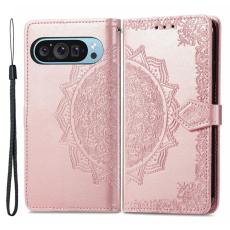 Google Pixel 10/10 Pro/9/9 Pro Fodral Mandala Blomma Roséguld
