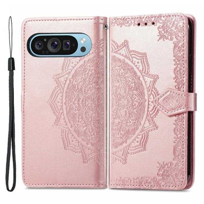Bild 1, Google Pixel 10/10 Pro/9/9 Pro Fodral Mandala Blomma Roséguld