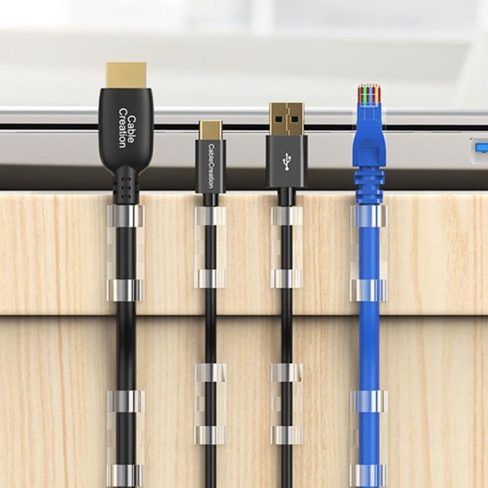 Bild 5, CableCreation 50-PACK Självhäftande Kabelklämmor