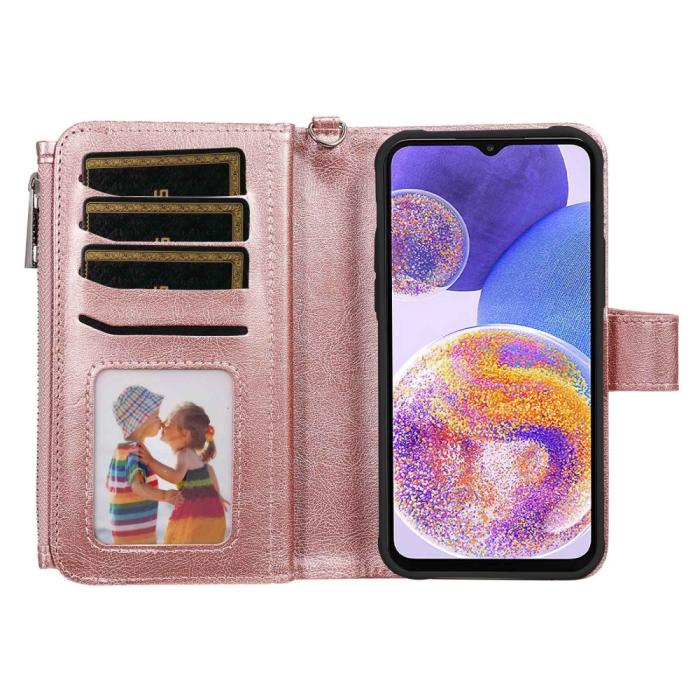 Bild 2, Samsung Galaxy A23 5G 2in1 Magnet Skal / Plånboksfodral Roséguld