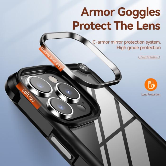 Bild 5, iPhone 15 Pro Skal Shockproof Hybrid Armor Svart