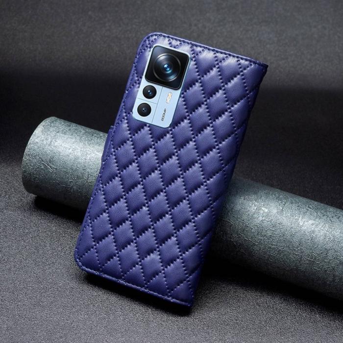 Bild 5, Xiaomi 12T / 12T Pro Fodral Diamond Läder Blå