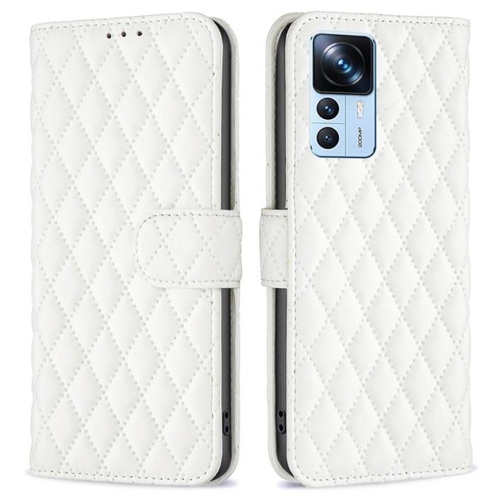Bild 1, Xiaomi 12T / 12T Pro Fodral Diamond Läder Vit
